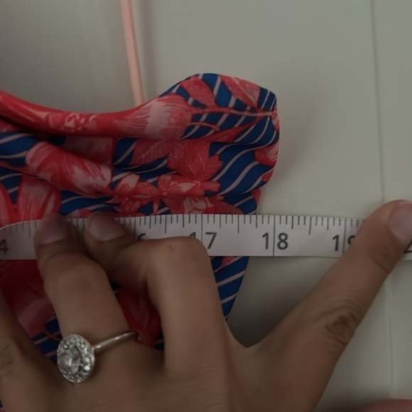 Badgley Mischka Halter Orange Blue Floral Stripe Dress Spring Delilah New - Picture 8 of 11